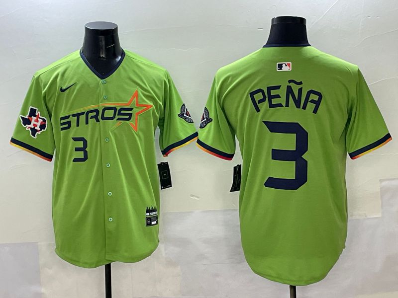 Men Houston Astros 3 Pena Green three generations Joint Name 2025 Nike MLB Jersey style 8